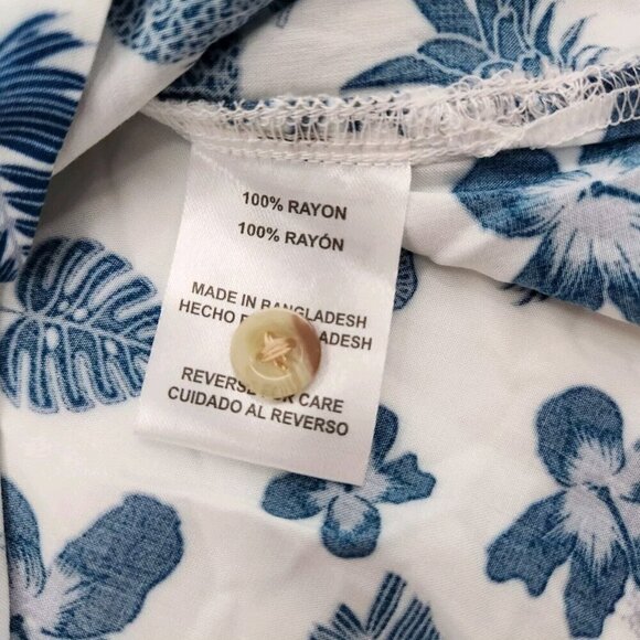 Laguna Mens Size Medium Short Sleeve Button Front Hawaiian Floral Print Shirt - Picture 7 of 7